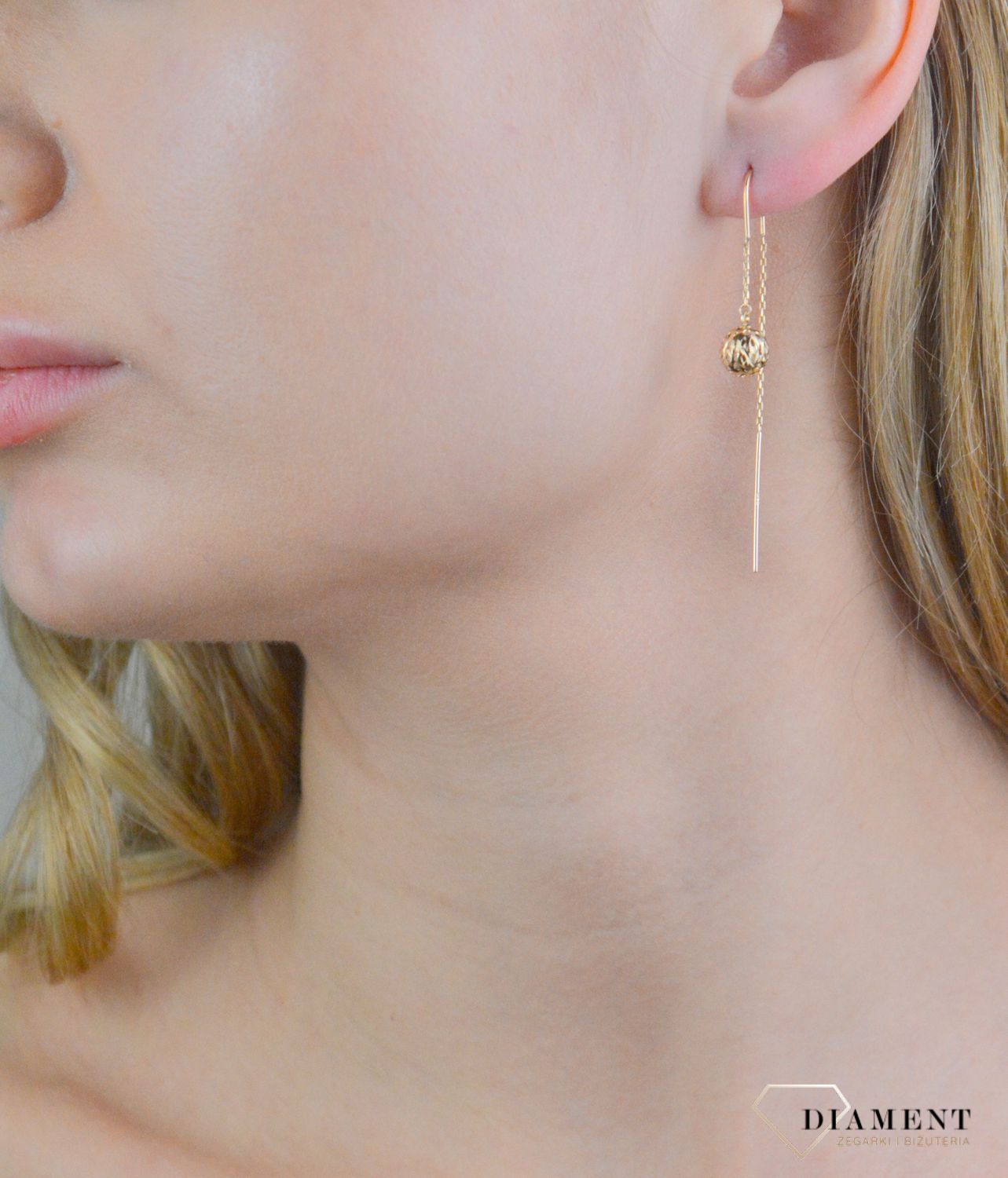 Kolczyki złote przeciągane ażurowe kulki próba 375, KL 9998 375.jpg